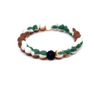 Lokai Green White Brown Beaded Bracelet